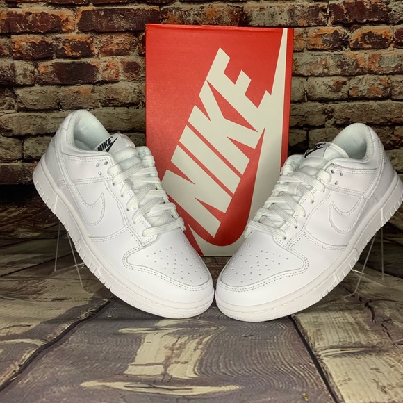 dunk low triple white womens